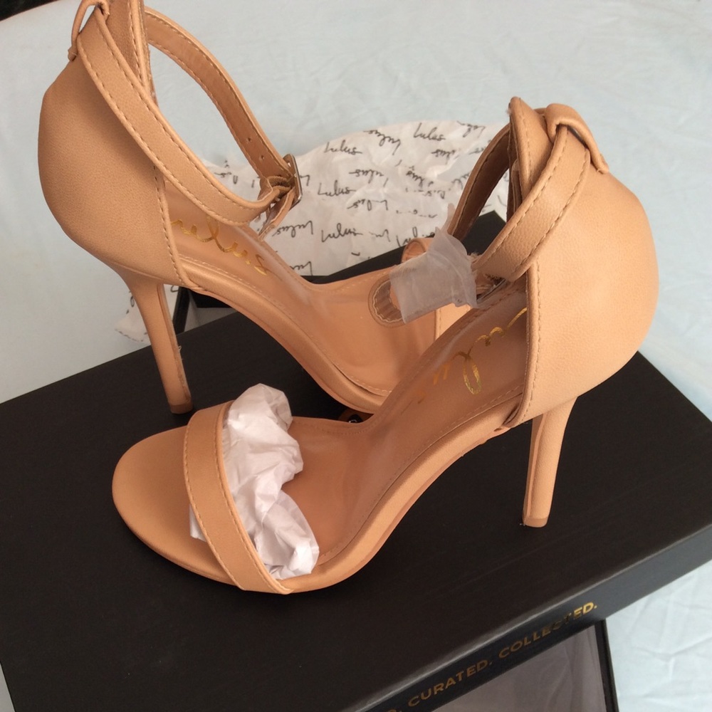 Lulu’s Ankle Strap Nude (Hazelnut) Heels